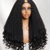 UNice InvisiBlend™ V part Natural Black Kinky Straight with Spiral Curly Ends Human Hair Wig for Beginner