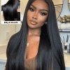 UNice 13x4 Pre Everything Glueless Lace Black Straight Bleached Knots Drawstring Wig No Baby Hair 150% Density