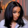 UNice 7x5 Bye Bye Knots™ Glueless Lace Black Yaki & Pre Layered Bob Bleached Knots Drawstring Wig