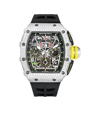 Richard Mille Chronograph & 18K White Gold - Diamond Bezel - Skeleton Dial 50 mm